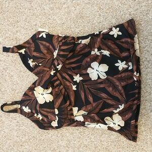 NWOT Lands' End Tummy Control Surplice Front Underwire Tankini 14